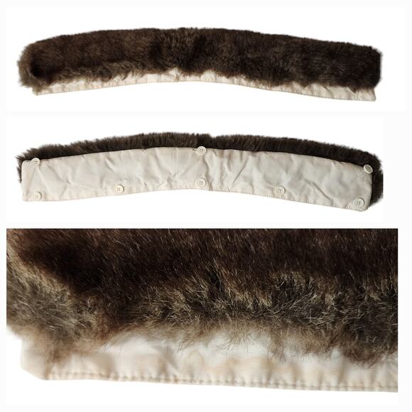 Eddie Bauer Women XS Goose Down Puffer Vest 700 Cream Faux Fur Full Zip Snap - Picture 9 of 16